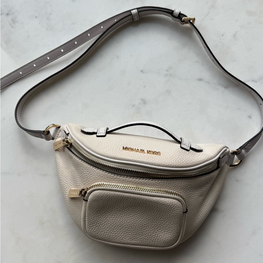Michael Kors Cream Leather Crossbody Bag